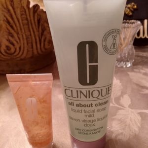 Clinique face cleanser and eye moisturizer